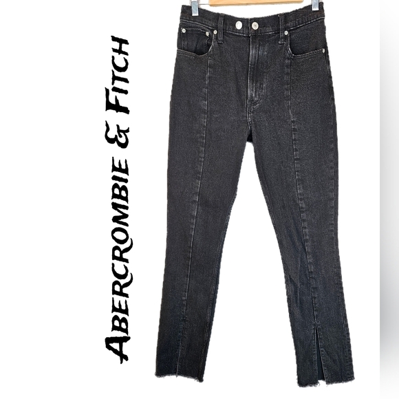 Abercrombie & Fitch Women Black High Rise Skinny Jeans 29x30 Perfect Fit - Picture 1 of 13